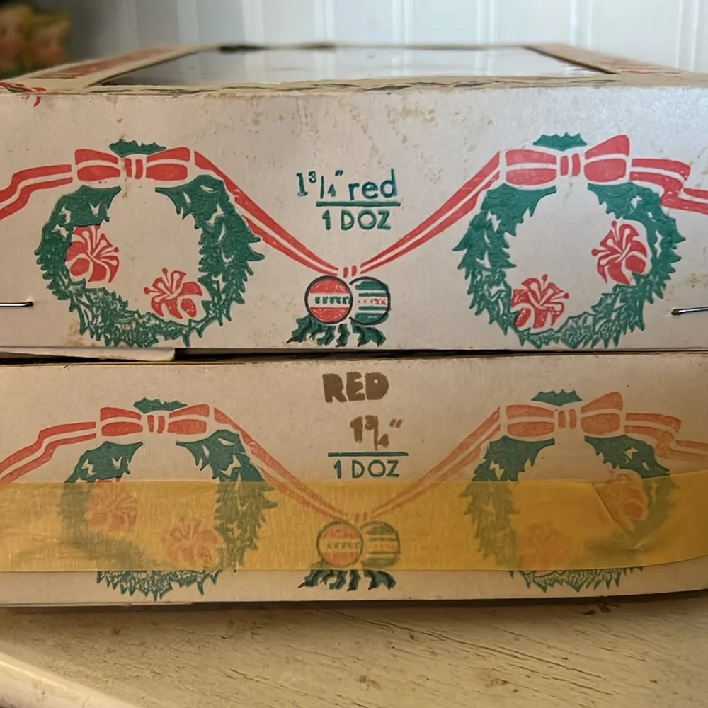 2 boxes Poland mercury hand blown glass Christmas ornaments